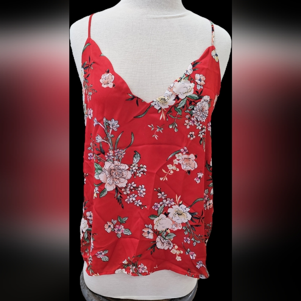 Floral Red Tank Top